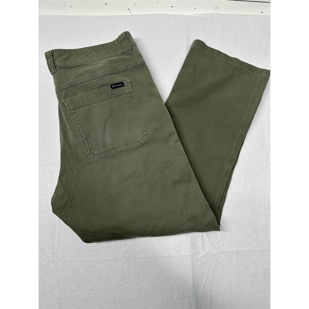 Columbia Mens 36x30 Green Canvas Carpenter Utility Work‎ Pants